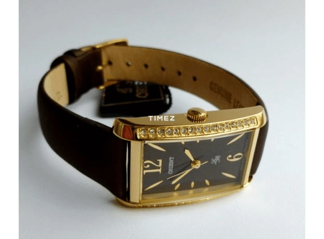 Orient,Other 21.50x35.50mm,21.50x35.50mm,Stainless Steel,Brown,Quartz,Hardlex,Glass,Rectangular,QCBG003T