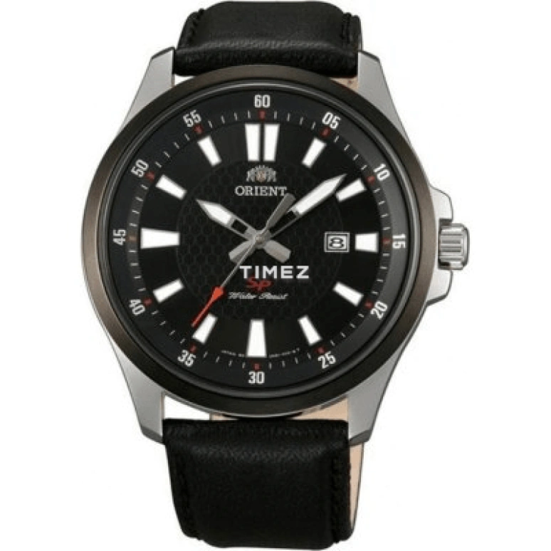Orient,Sports 42mm,42mm,Stainless Steel,Black,Quartz,Day,Sapphire,Crystal Glass,SUNE1002B0