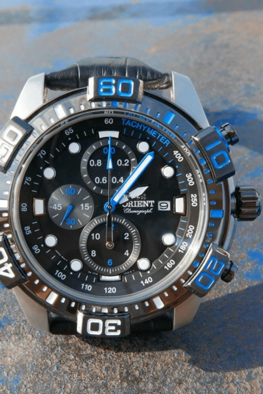 Orient,Sports 44.50mm,44.50mm,Stainless Steel,Black,Quartz,Chronograph,Day,FTT16004B