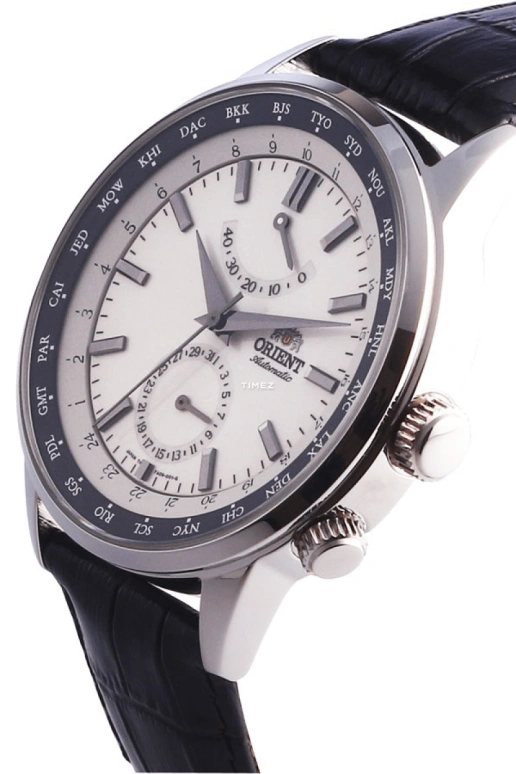 Orient,Classic 43.50mm,43.50mm,Stainless Steel,White,Automatic,Day,Power Reserve Indicator,Dule Time,SFA06003Y