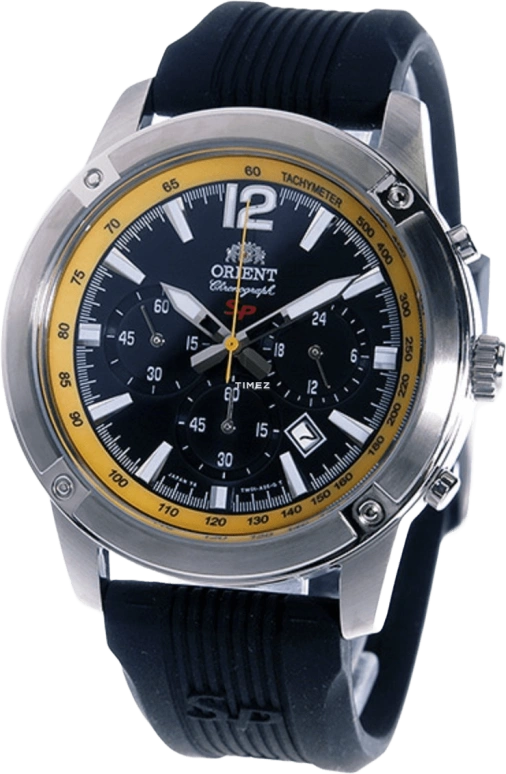 Orient,Sports 43mm,43mm,Stainless Steel,Black,Quartz,Chronograph,Day,STW01007B0