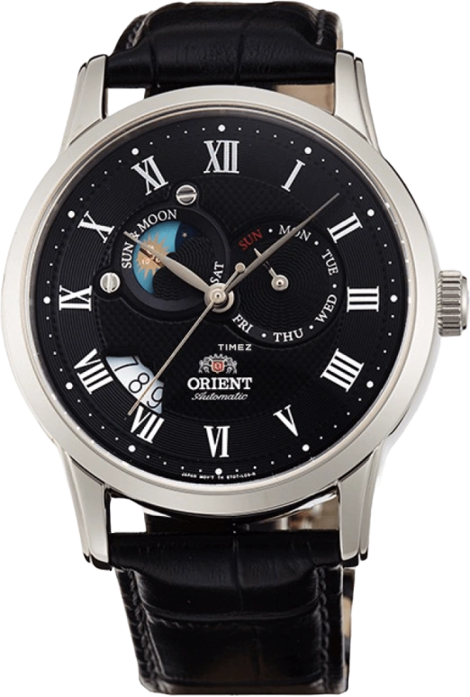 Orient,Classic 42.50mm,42.50mm,Stainless Steel,Black,Automatic,Moonphase,Date,Day,SET0T002B