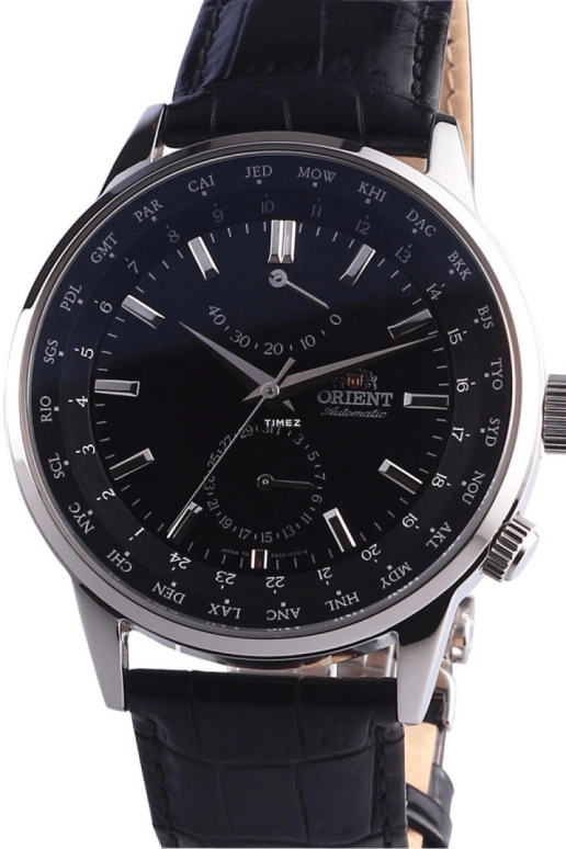 Orient,Classic 43.50mm,43.50mm,Stainless Steel,Blue,Automatic,Day,Power Reserve Indicator,World Time,SFA06002B