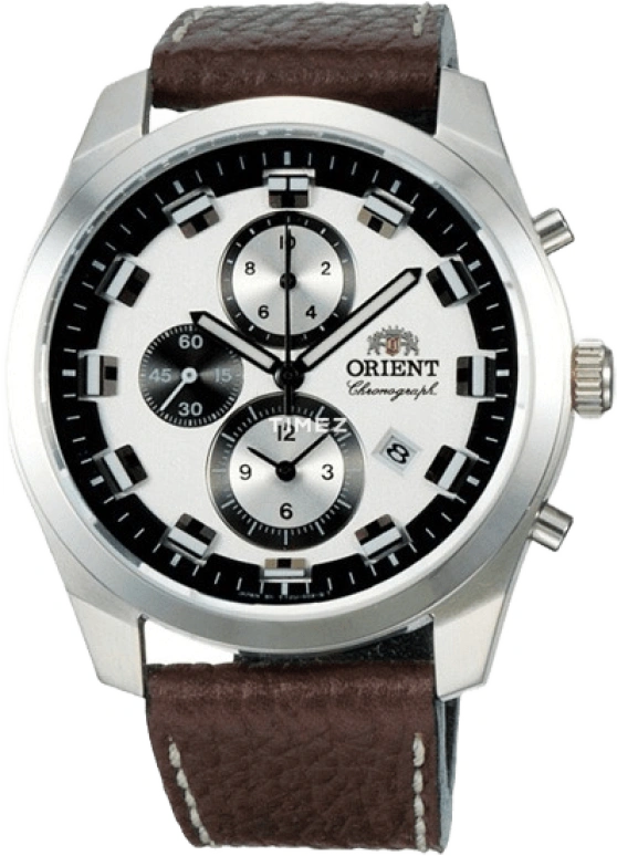 Orient,Other 43mm,43mm,Stainless Steel,White,Quartz,Chronograph,Day,TT0U003W