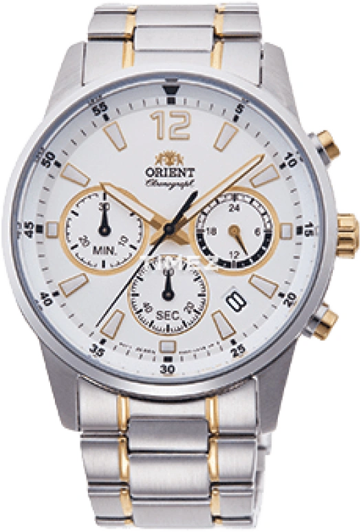 Orient,Sports 42mm,42mm,Stainless Steel,White,Quartz,Chronograph,Day,RA,RA-KV0003S