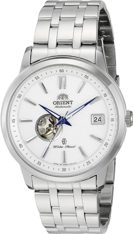 Orient,Other 39mm,39mm,Stainless Steel,White,Automatic,Day,Sapphire,Crystal Glass,SDW00003W0