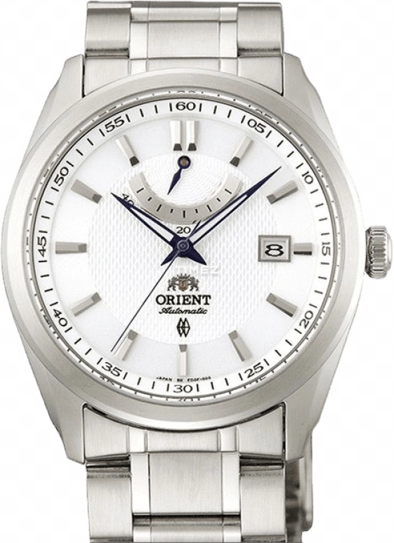 Orient,Other 40mm,40mm,Stainless Steel,Silver White,Automatic,Day,Power Reserve Indicator,SFD0F001W0