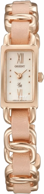 Orient,Other 13.50x22mm,13.50x22mm,Stainless Steel,Silver White,Quartz,Rectangular,Rose Gold,LRBDA005W