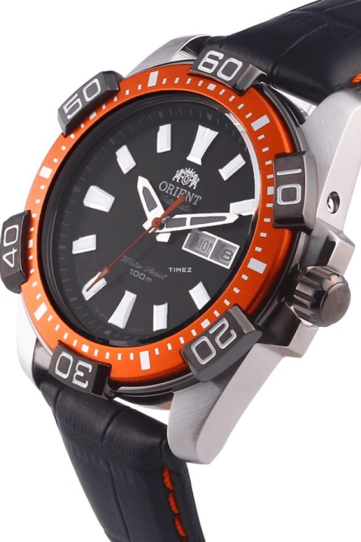 Orient,Other 45.50mm,45.50mm,Stainless Steel,Orange,Automatic,Date,Day,FEM7R005B