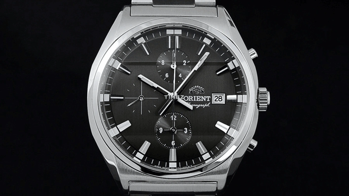 Orient,Other 39mm,39mm,Stainless Steel,Brown,Quartz,Chronograph,Day,TT10002K
