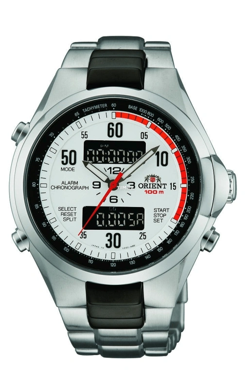 Orient,Sports 42.60mm,42.60mm,Stainless Steel,White,Quartz,Chronograph,Power Reserve Indicator,CVZ02002W