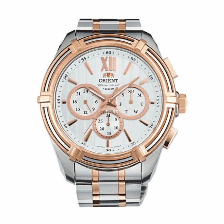 Orient,Sports 49mm,49mm,Stainless Steel,White,Quartz,Date,Day,FUZ01001W