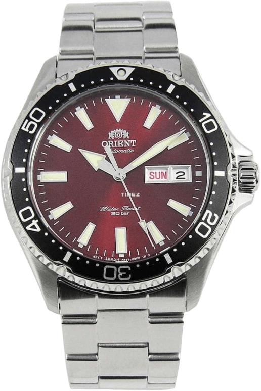Orient,Other 41.80mm,41.80mm,Stainless Steel,Red,Automatic,Date,Day,RA,RA-AA0003R