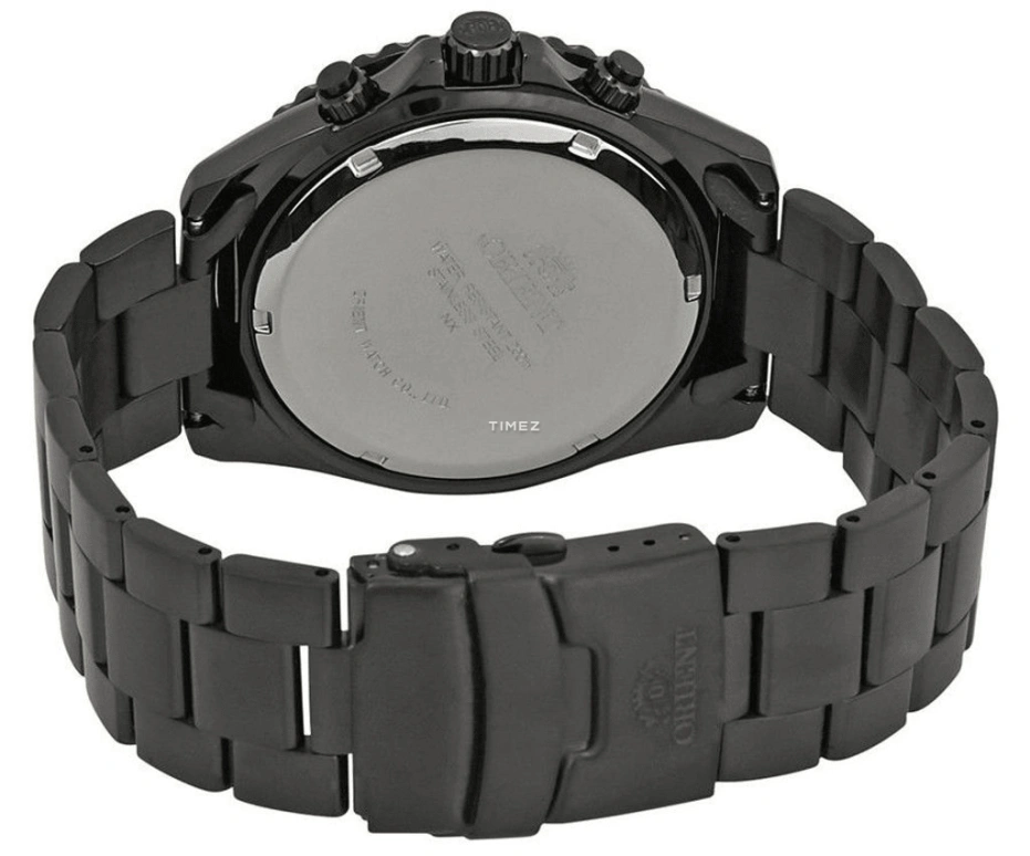 Orient,Sports 45mm,45mm,Stainless Steel,Black,Quartz,Chronograph,Day,Dule Time,FTT11001B