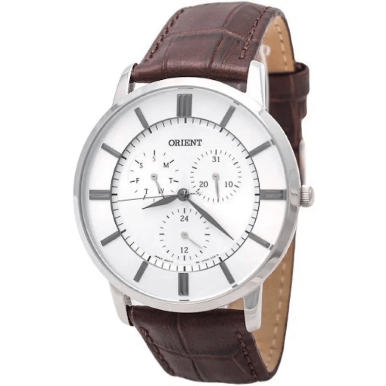 Orient,Other 42mm,42mm,Stainless Steel,White,Quartz,Chronograph,Date,Day,UT0G006W