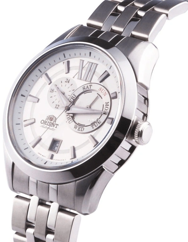 Orient,Other 42mm,42mm,Stainless Steel,White,Automatic,Date,Day,FET0X005W