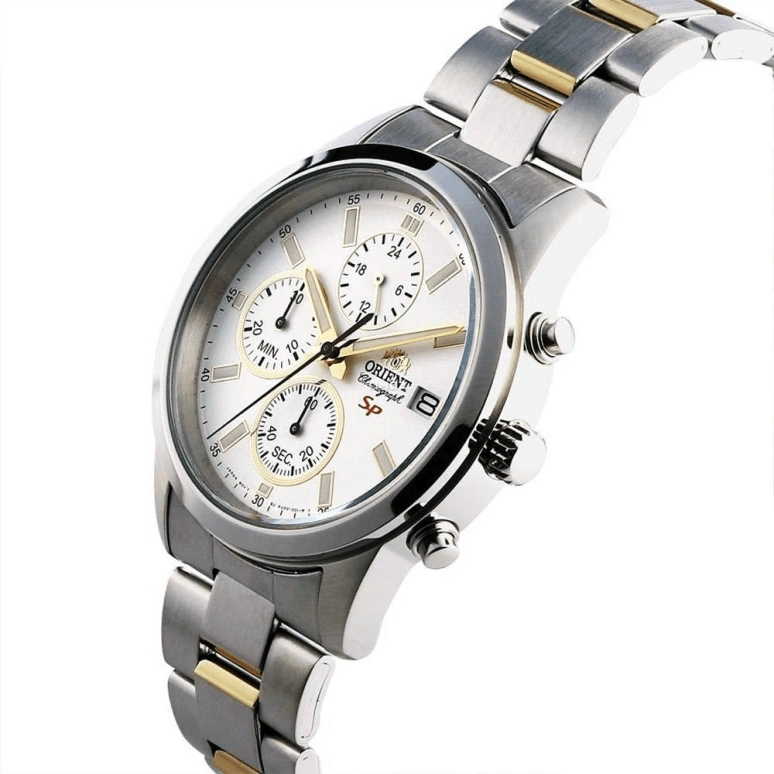 Orient,Sports 42mm,42mm,Stainless Steel,White,Quartz,Day,Sapphire,Crystal Glass,FKU00001W