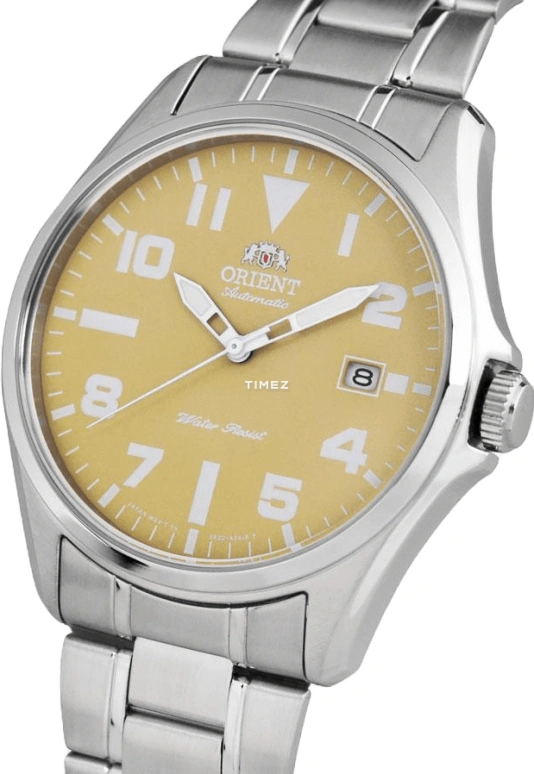 Orient,Sports 41.50mm,41.50mm,Stainless Steel,Yellow,Quartz,Day,Glass,FER2D006N