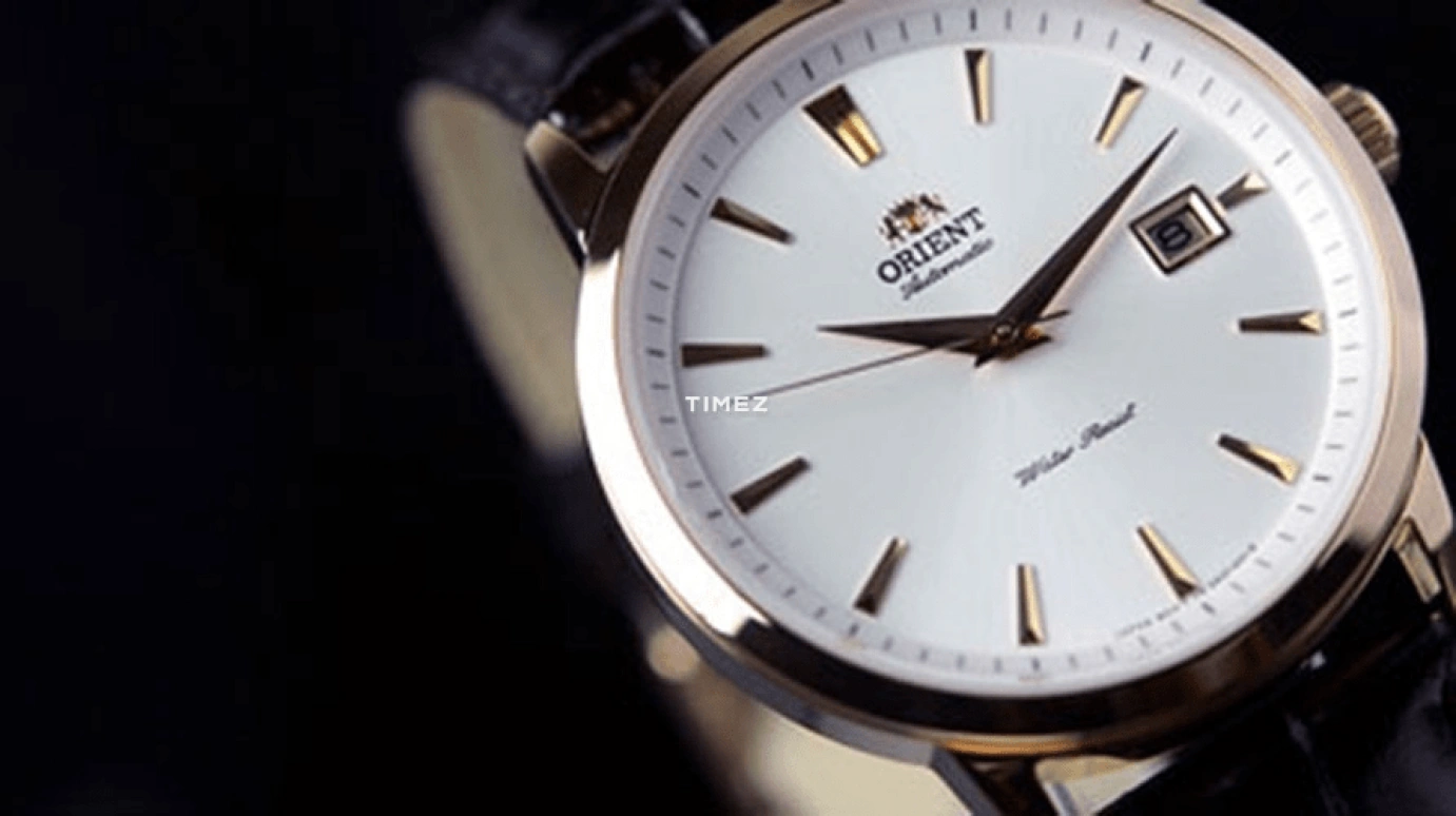 Orient,Other 41mm,41mm,Rose Gold,White,Handwound,Day,Glass,FER27003W