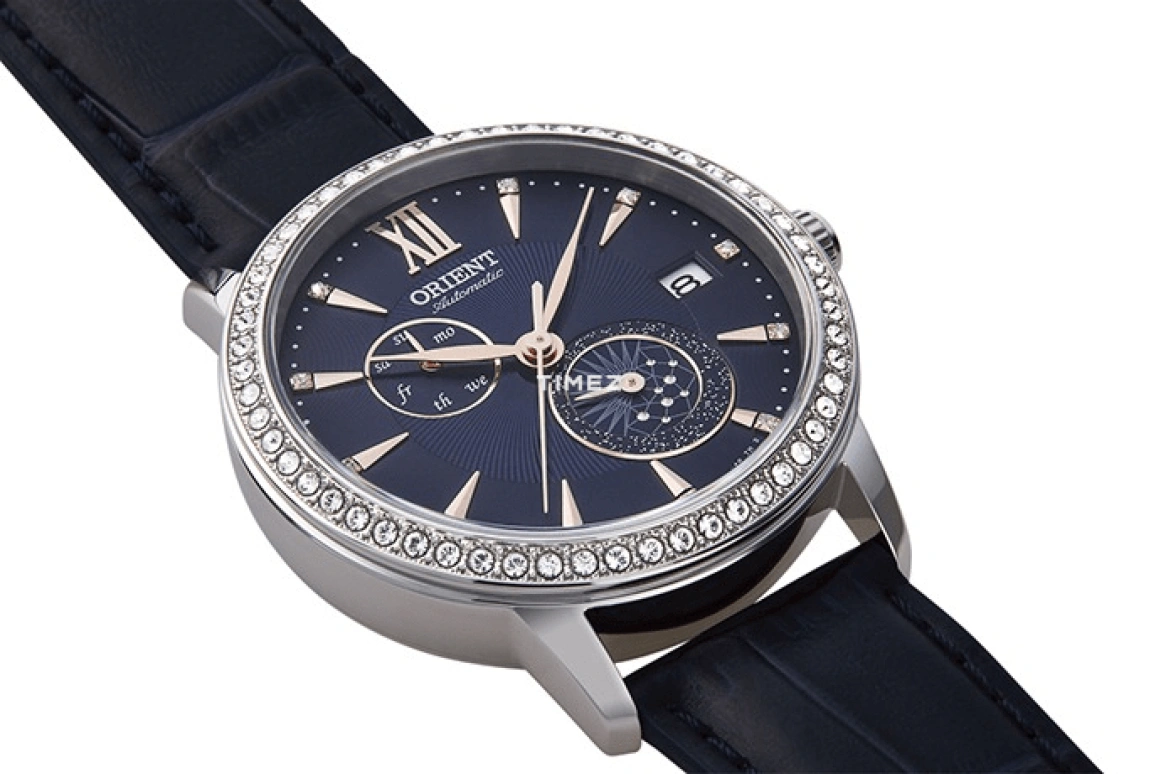 Orient,Contemporary 36.50mm,36.50mm,Stainless Steel,Blue,Automatic,Moonphase,Date,Day,RA,RA-AK0006L
