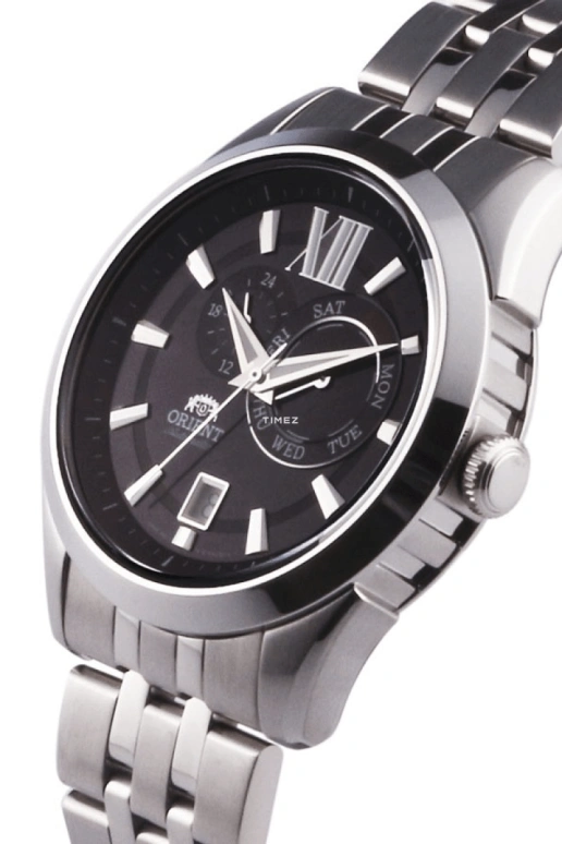 Orient,Contemporary 42mm,42mm,Stainless Steel,Black,Automatic,Date,Day,Dule Time,FET0X004B