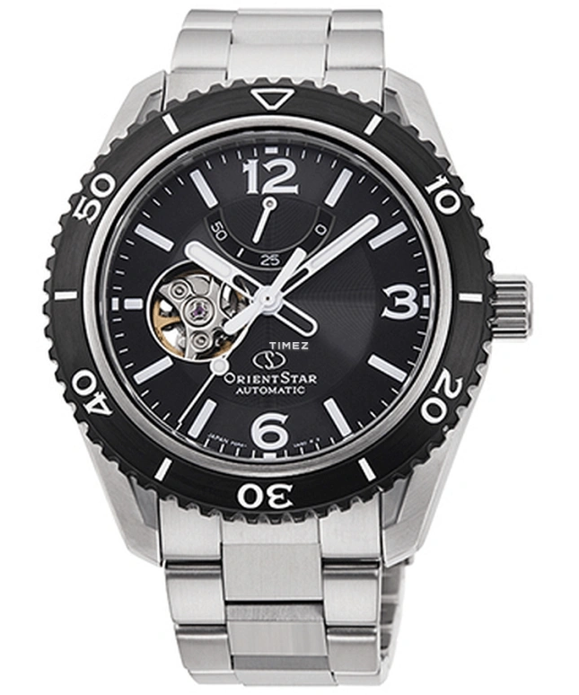 Orient,Sports 43.20mm,43.20mm,Stainless Steel,Black,Handwound,Power Reserve Indicator,Sapphire,RE,RE-AT0101B00B