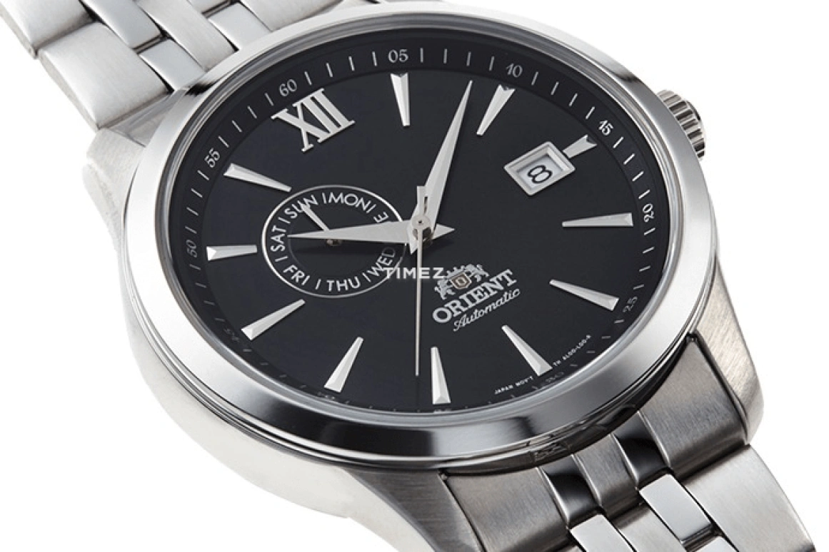 Orient,Contemporary 43mm,43mm,Stainless Steel,Black,Automatic,Date,Day,AL00002B