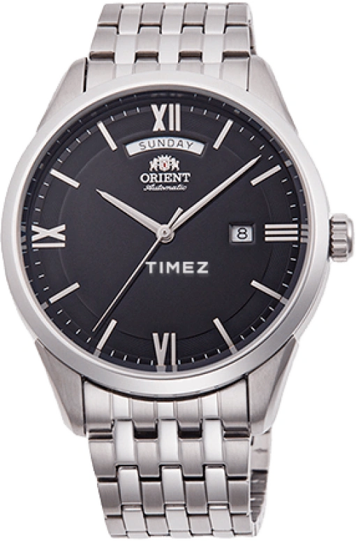 Orient,Contemporary 40.80mm,40.80mm,Stainless Steel,Black,Automatic,Handwound,Date,Day,RA,RA-AX0003B