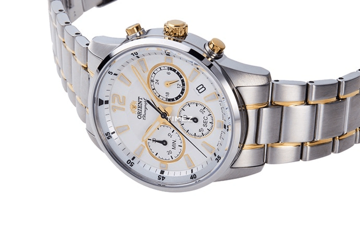 Orient,Sports 42mm,42mm,Stainless Steel,White,Quartz,Chronograph,Day,RA,RA-KV0003S