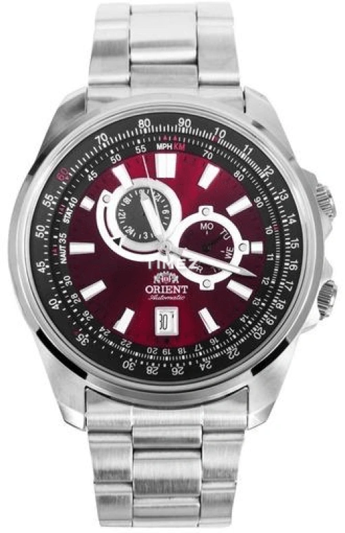 Orient,Sports 45mm,45mm,Stainless Steel,Red,Automatic,Day,Sapphire,Glass,ET0Q003H