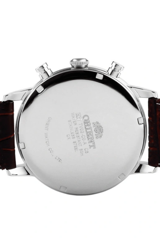 Orient,Classic 45mm,45mm,Stainless Steel,White,Quartz,Chronograph,Day,FTV02004W