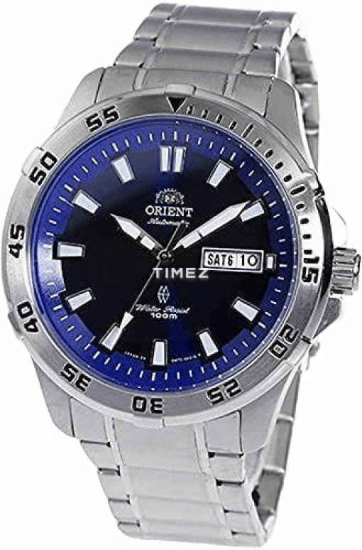 Orient,Sports 42.50mm,42.50mm,Stainless Steel,Blue,Automatic,Date,Day,SEM7C009DC