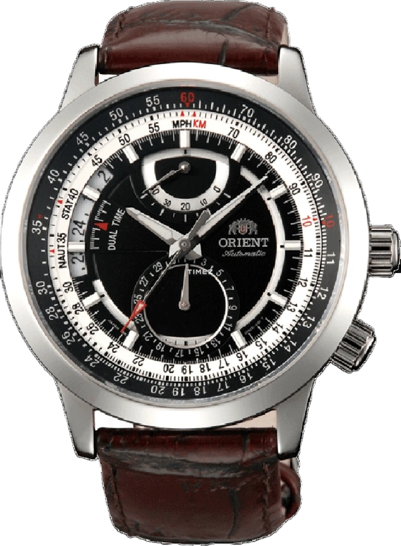 Orient,Other 44.50mm,44.50mm,Stainless Steel,Black,Automatic,Chronograph,Day,Power Reserve Indicator,Dule Time,Sapphire,Glass,Round,DH00002B