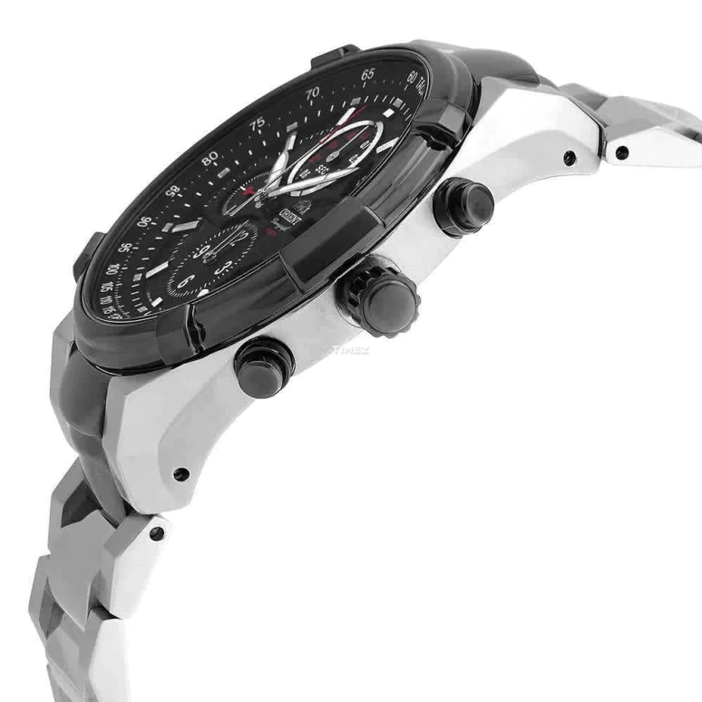 Orient,Sports 48mm,48mm,Stainless Steel,Black,Quartz,Chronograph,Day,FTT0Y002B