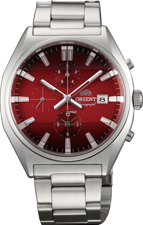 Orient,Other 39mm,39mm,Stainless Steel,Red,Quartz,Day,Hardlex,Glass,TT10002H