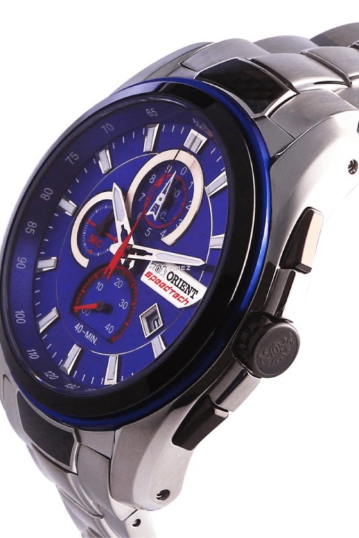 Orient,Sports 46mm,46mm,Stainless Steel,Blue,Quartz,Chronograph,Day,STZ00001D