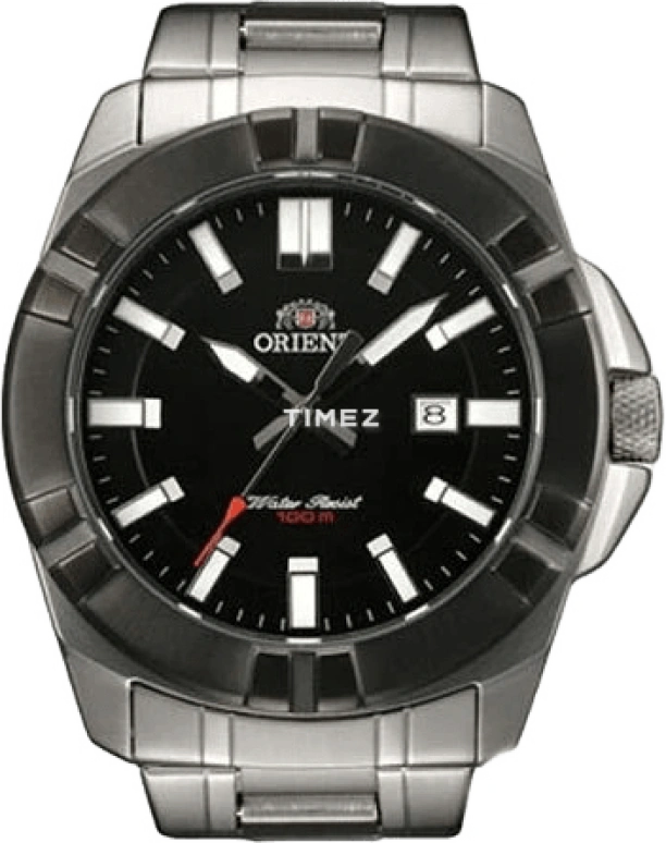 Orient,Sports 42mm,42mm,Stainless Steel,Black,Quartz,Day,Hardlex,Glass,UNE8001B