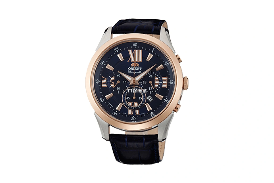 Orient,Sports 44mm,44mm,Stainless Steel,Blue,Quartz,Chronograph,Day,TW04006D