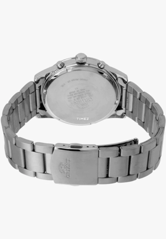Orient,Other 43mm,43mm,Stainless Steel,White,Quartz,Chronograph,Day,STT12004W0