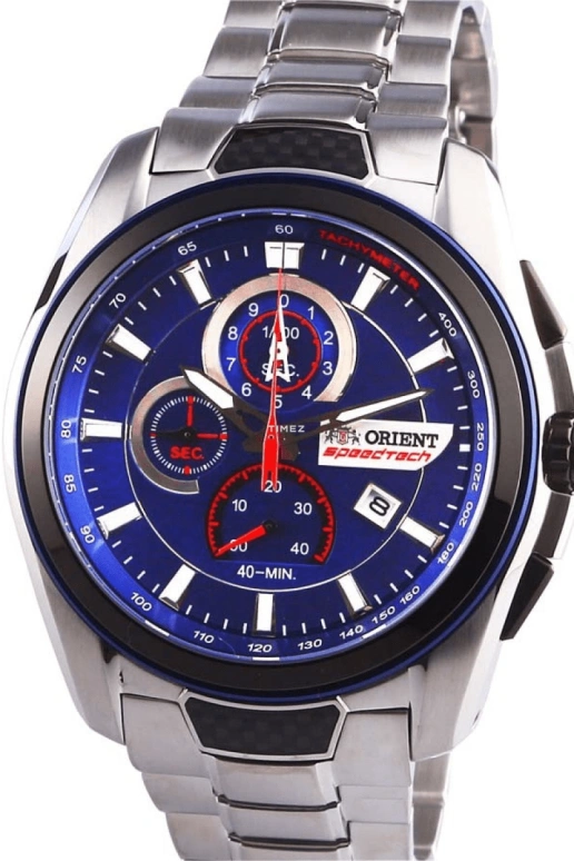 Orient,Sports 46mm,46mm,Stainless Steel,Blue,Quartz,Chronograph,Day,STZ00001D