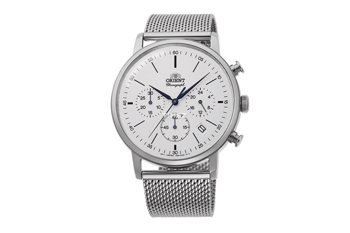 Orient,Classic 42.40mm,42.40mm,Stainless Steel,White,Quartz,Chronograph,Day,RA,RA-KV0402S