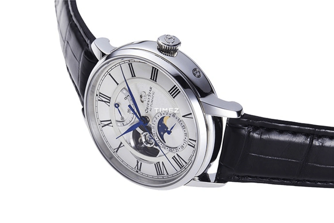 Orient,STAR 41mm,41mm,Stainless Steel,White,Automatic,Moonphase,Day,Power Reserve Indicator,RE,RE-AM0001S