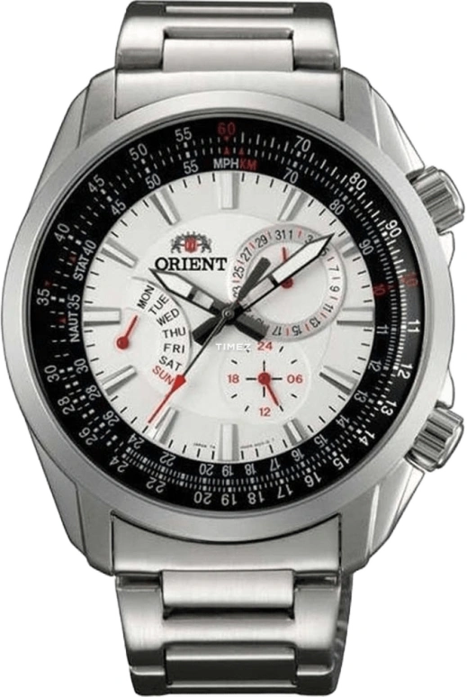 Orient,Sports 43.50mm,43.50mm,Stainless Steel,White,Quartz,Date,Day,UU09003W