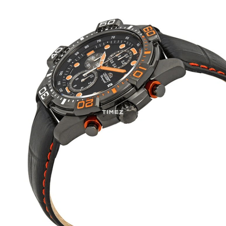 Orient,Sports 44.50mm,44.50mm,Stainless Steel,Black,Quartz,Chronograph,Day,Dule Time,FTT16003B