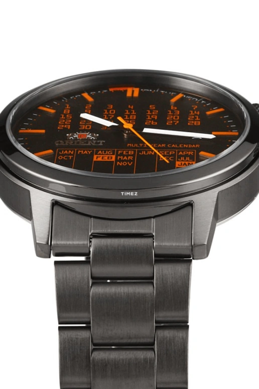 Orient,Sports 42.20mm,42.20mm,Stainless Steel,Black,Automatic,Perpetual Calendar,Month,Date,Day,Hardlex,Glass,Round,FER2L001B
