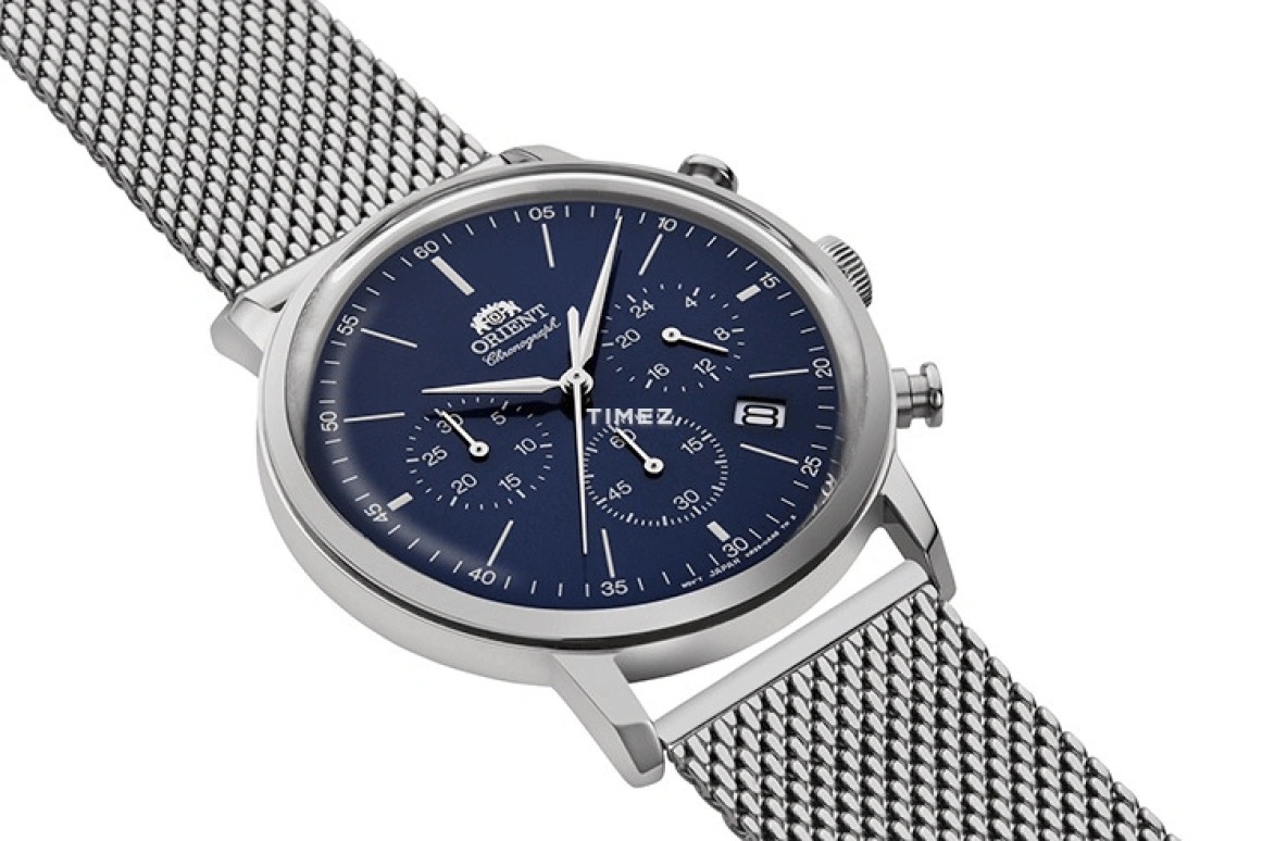 Orient,Classic 42.40mm,42.40mm,Stainless Steel,Blue,Quartz,Chronograph,Day,RA,RA-KV0401L