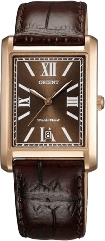 Orient,Other 39x27mm,39x27mm,Stainless Steel,Coffee,Quartz,Day,Glass,FUNEL001T