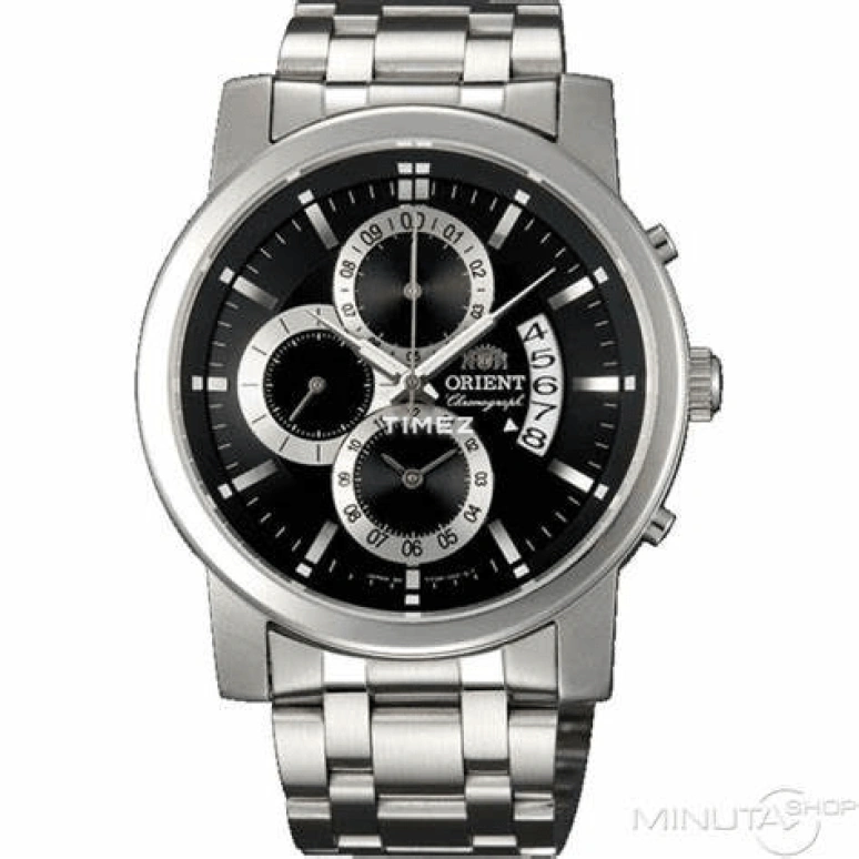 Orient,Sports 42mm,42mm,Stainless Steel,Black,Quartz,Chronograph,Day,TT0R001B