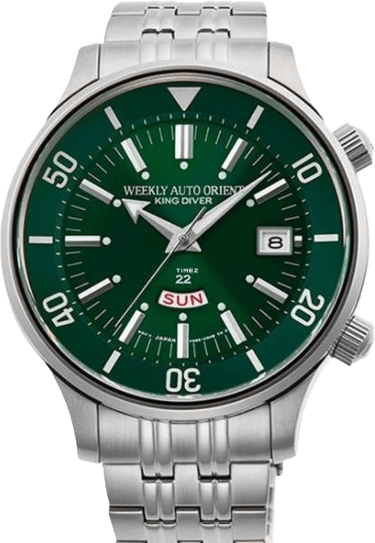 Orient,STAR 43.80mm,43.80mm,Stainless Steel,Green,Automatic,Date,Day,RA,RA-AA0D03E1HB