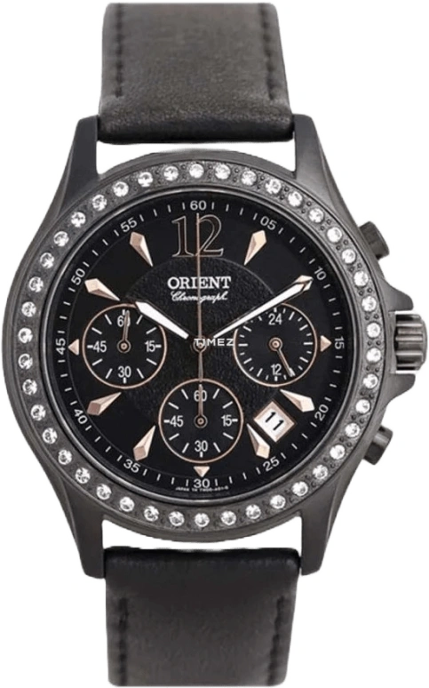 Orient,Other 38mm,38mm,Stainless Steel,Black,Quartz,Chronograph,Day,STW00001B0